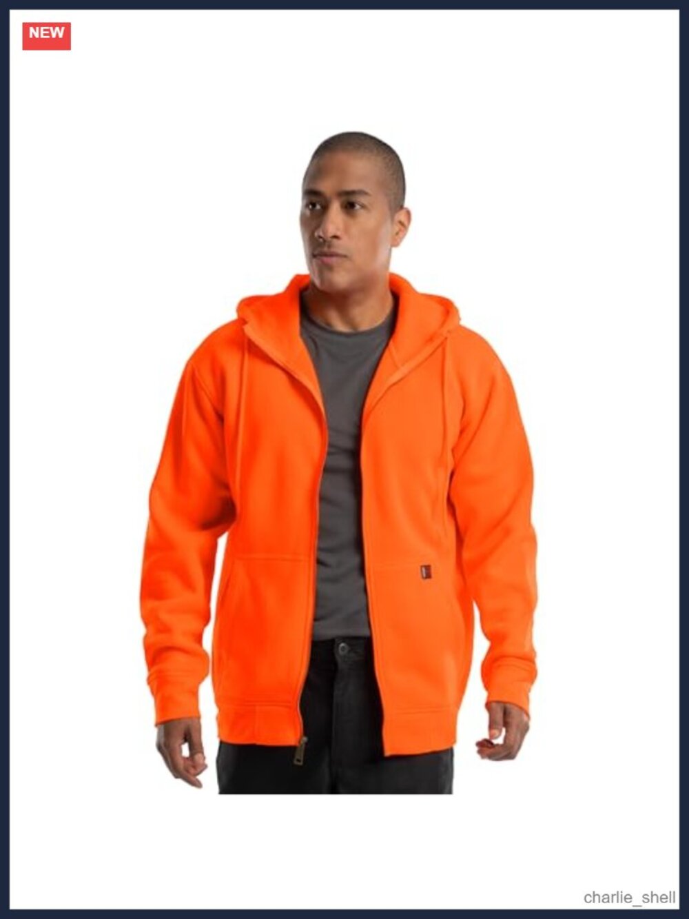 Wrangler Hi-Viz Full Zip Fleece Hoodie Work Utility Safety